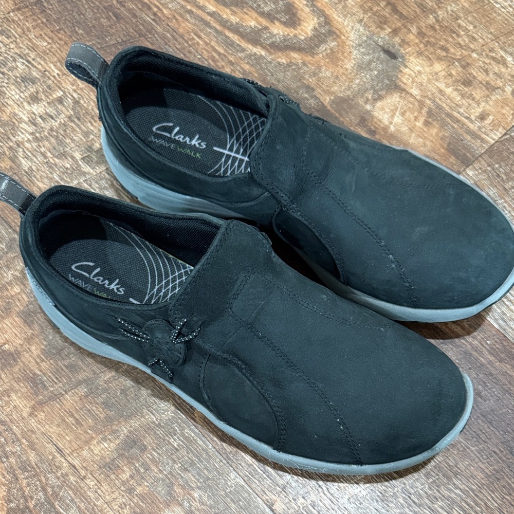 Clarks Black Slip-On Loafers for Men